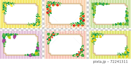 フルーツと植物のフレームカードセット 72241311