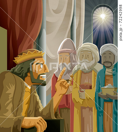 クリスマス アドベント ベクター 三博士 ヘロデ王のイラスト素材