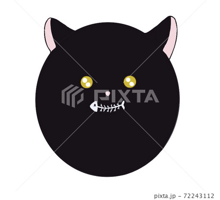 魚の骨をくわえているねこのイラスト素材