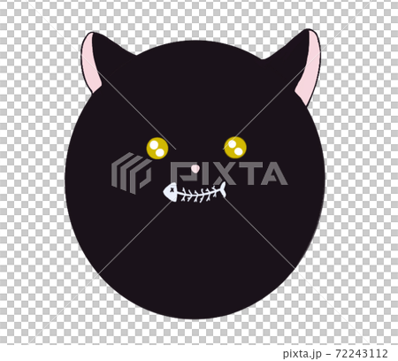 一隻貓抱著魚骨 72243112