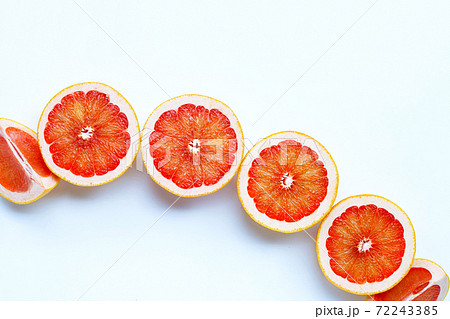 High vitamin C. Juicy grapefruit on white. 72243385