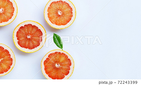 High vitamin C. Juicy grapefruit on white. 72243399