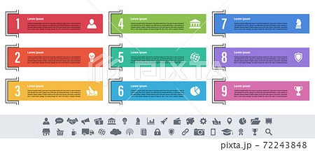 Infographic design business concept with 9 steps 72243848