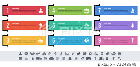 Infographic design business concept with 9 steps 72243849