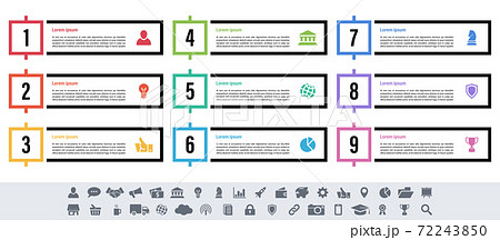 Infographic design business concept with 9 steps 72243850