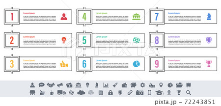 Infographic design business concept with 9 steps 72243851