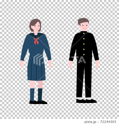 穿制服的學生插畫材料 72244303