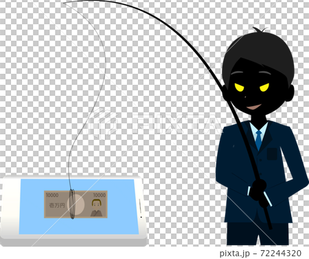做智能手機釣魚騙局的壞人的插圖 72244320