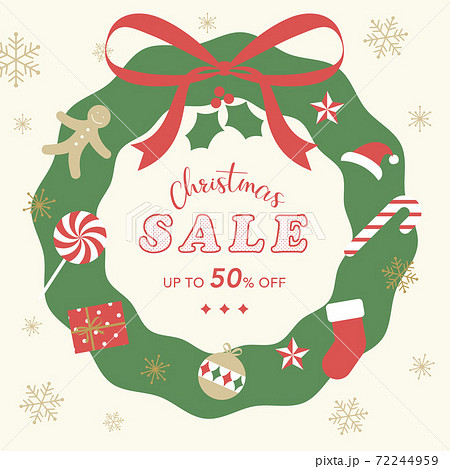クリスマスリースとアイコンの背景素材のイラスト素材