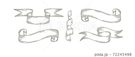 Stripes of parchments or old paper documents. Medieval ribbons of paper. Vector illustration 72245498