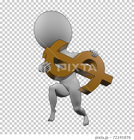 お金が手放せない人のイラスト素材 お金が手放せない人のイラスト素材