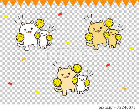 応援する猫 応援する猫 72246075