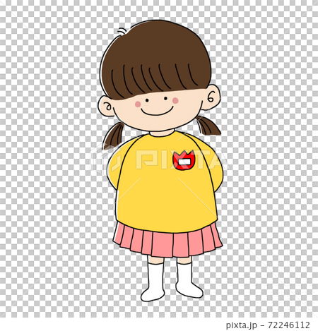 Children (girls) with their hands folded behind Children (girls) with their hands folded behind 72246112