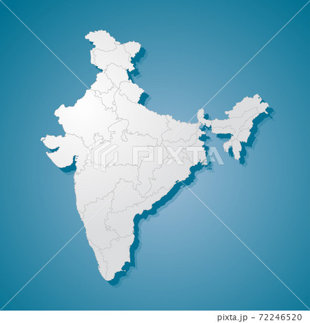 Vector map India divided on state country template 72246520