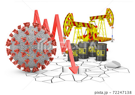 Arrow with coronavirus and barrels 72247138