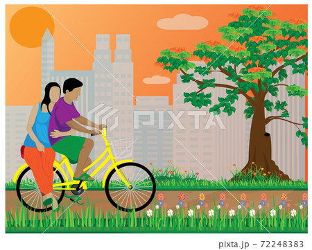 one man with woman on bicycle vector design one man with woman on bicycle vector design 72248383