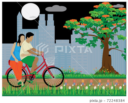 one man with woman on bicycle vector design one man with woman on bicycle vector design 72248384