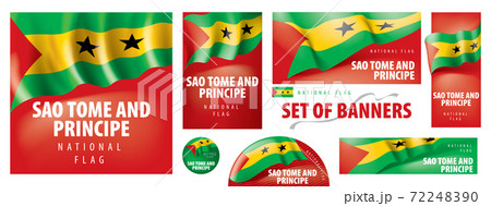 Vector set of banners with the national flag of the Sao Tome and Principe 72248390