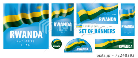 Vector set of banners with the national flag of the Rwanda Vector set of banners with the national flag of the Rwanda 72248392