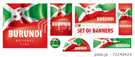 Vector set of banners with the national flag of the Burundi 72248424
