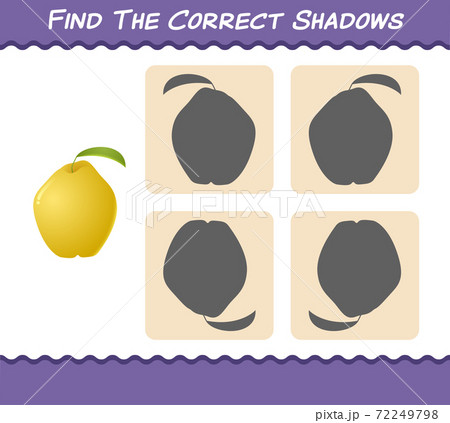 Find the correct shadows of cartoon quinces. Searching and Matching game. Educational game for pre shool years kids and toddlers 72249798