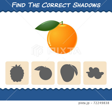 Find the correct shadows of cartoon oranges. Searching and Matching game. Educational game for pre shool years kids and toddlers 72249838