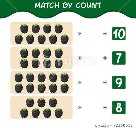 Match by count of cartoon blackberries. Match and count game. Educational game for pre shool years kids and toddlers Match by count of cartoon blackberries. Match and count game. Educational game for pre shool years kids and toddlers 72250015