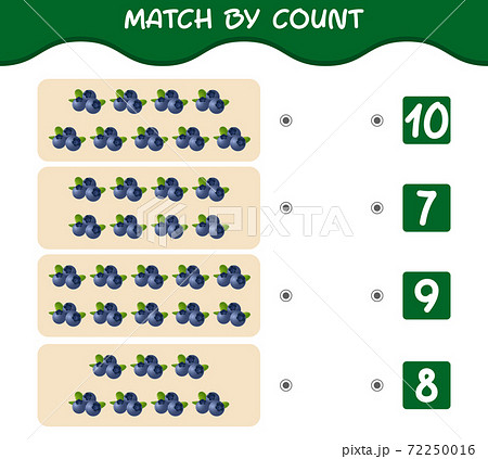Match by count of cartoon blueberries. Match and count game. Educational game for pre shool years kids and toddlers Match by count of cartoon blueberries. Match and count game. Educational game for pre shool years kids and toddlers 72250016