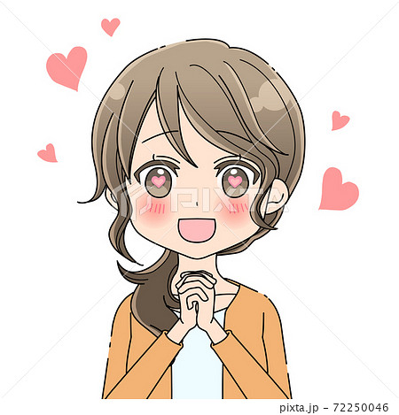 女性表情 目がハートのイラスト素材