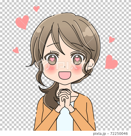 Female facial expression _ eyes are heart Female facial expression _ eyes are heart 72250046