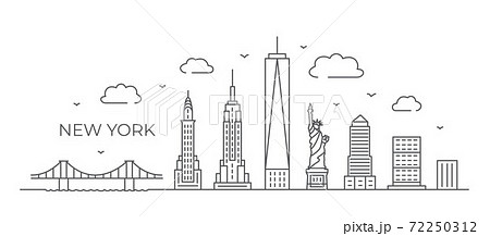 New York Line Drawing New York Illustration In のイラスト素材