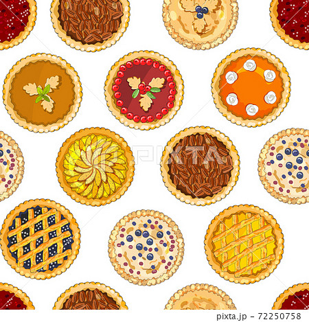 Seamless pattern with pies. The theme of autumn, harvest and thanksgiving. 72250758