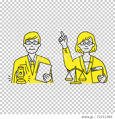裁判官と弁護士のイラスト素材