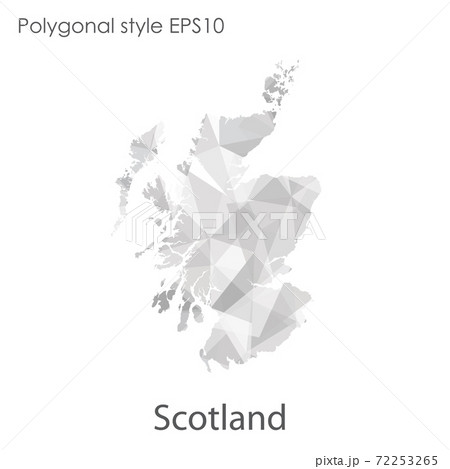 Vector isolated illustration icon  of Scotland map. Polygonal geometric style, triangular shapes. White background 72253265