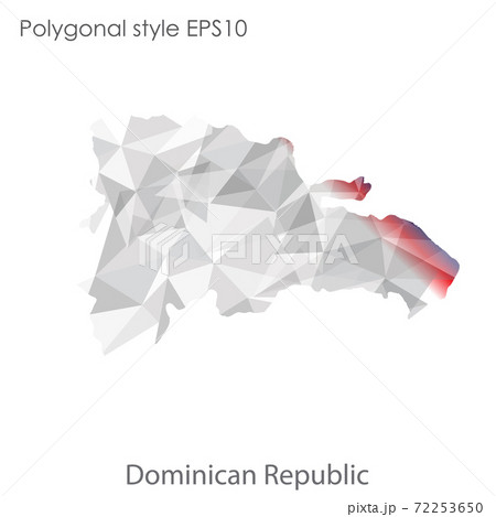 Vector isolated illustration icon  of Dominica Republic map. Polygonal geometric style, triangular shapes. White background 72253650