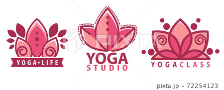 Yoga studio, lotus flower inscription logotype 72254123
