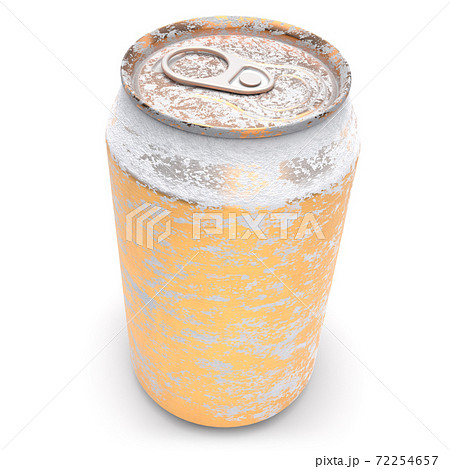 Gold frozen aluminum beer or soda can with frost isolated on white background. 72254657
