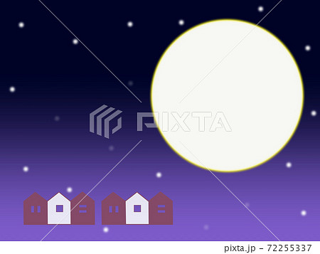 満月の夜 雪の降る街 満月の夜 雪の降る街 72255337