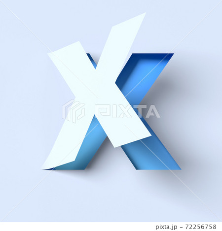 Cut out paper font letter X 72256758