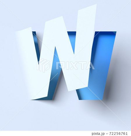 Cut out paper font letter W Cut out paper font letter W 72256761