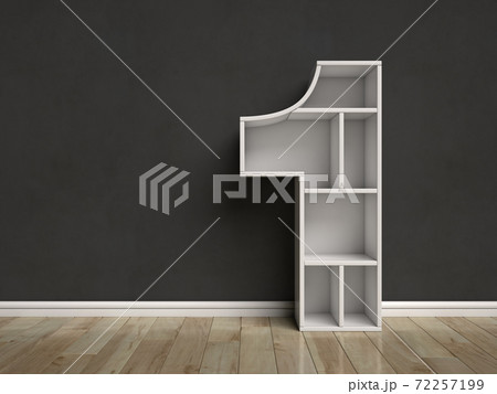 Shelf font 3d rendering, number 1 72257199