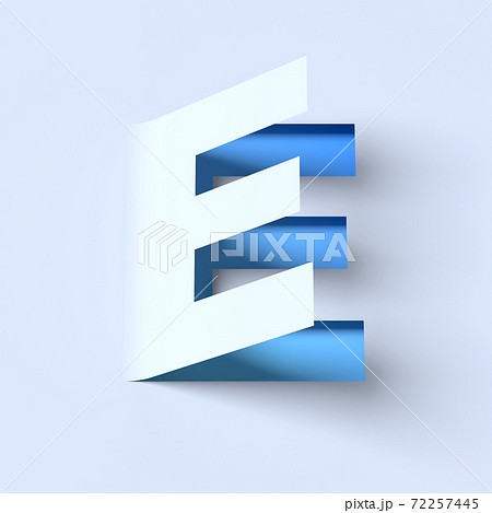 Cut out paper font letter E 72257445