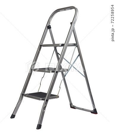 metal folding ladder isolated on white background 72258954