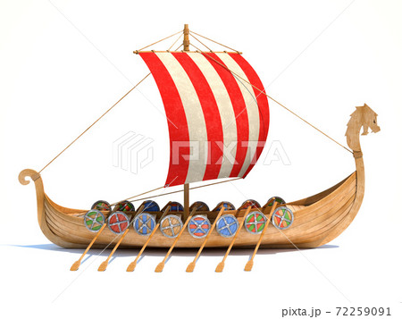 Viking ship on white background 3d rendering Viking ship on white background 3d rendering 72259091