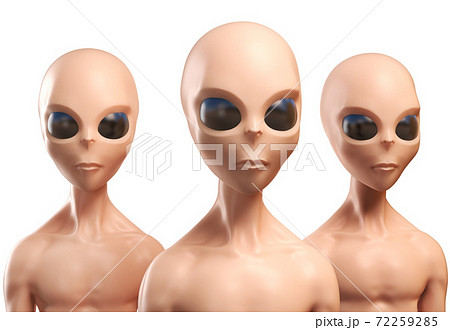 Aliens on white background 3d illustration 72259285
