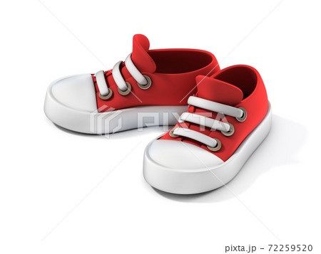 Cartoon Sneakers On White Background 3d のイラスト素材