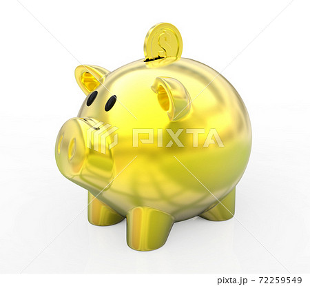 Golden piggy bank 3d rendering 72259549