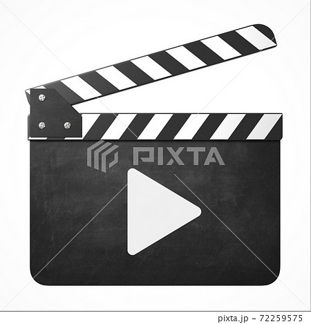 Movie Clapper With Play Sign 3d Renderingのイラスト素材