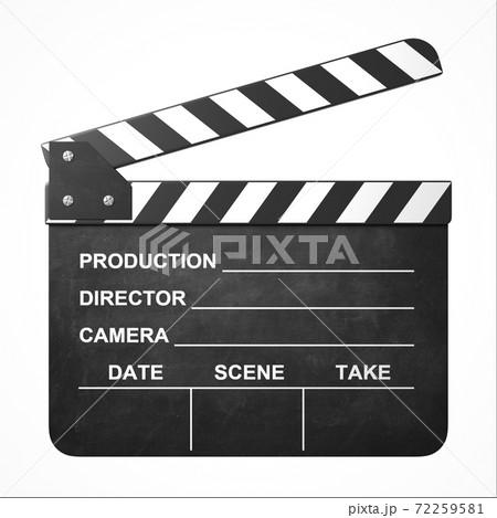 Movie clapper on white background 3d illustration 72259581