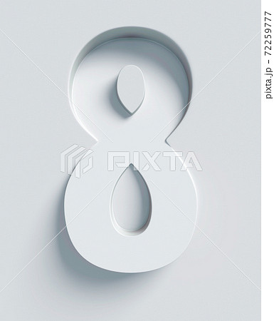 Slanted 3d font engraved and extruded from the surface, number 8 Slanted 3d font engraved and extruded from the surface, number 8 72259777